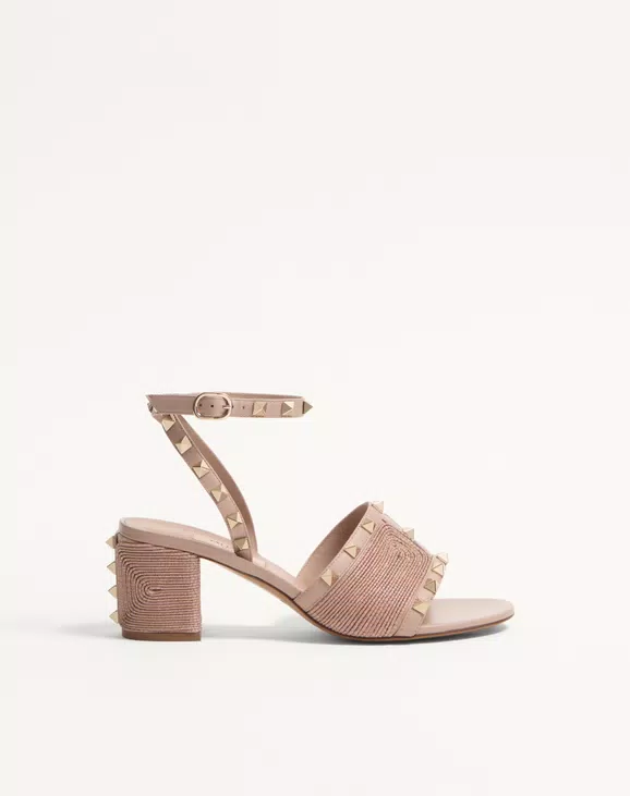 Valentino Rockstud Calfskin Sandal With Cornely Embroidery 60Mm - Image 1